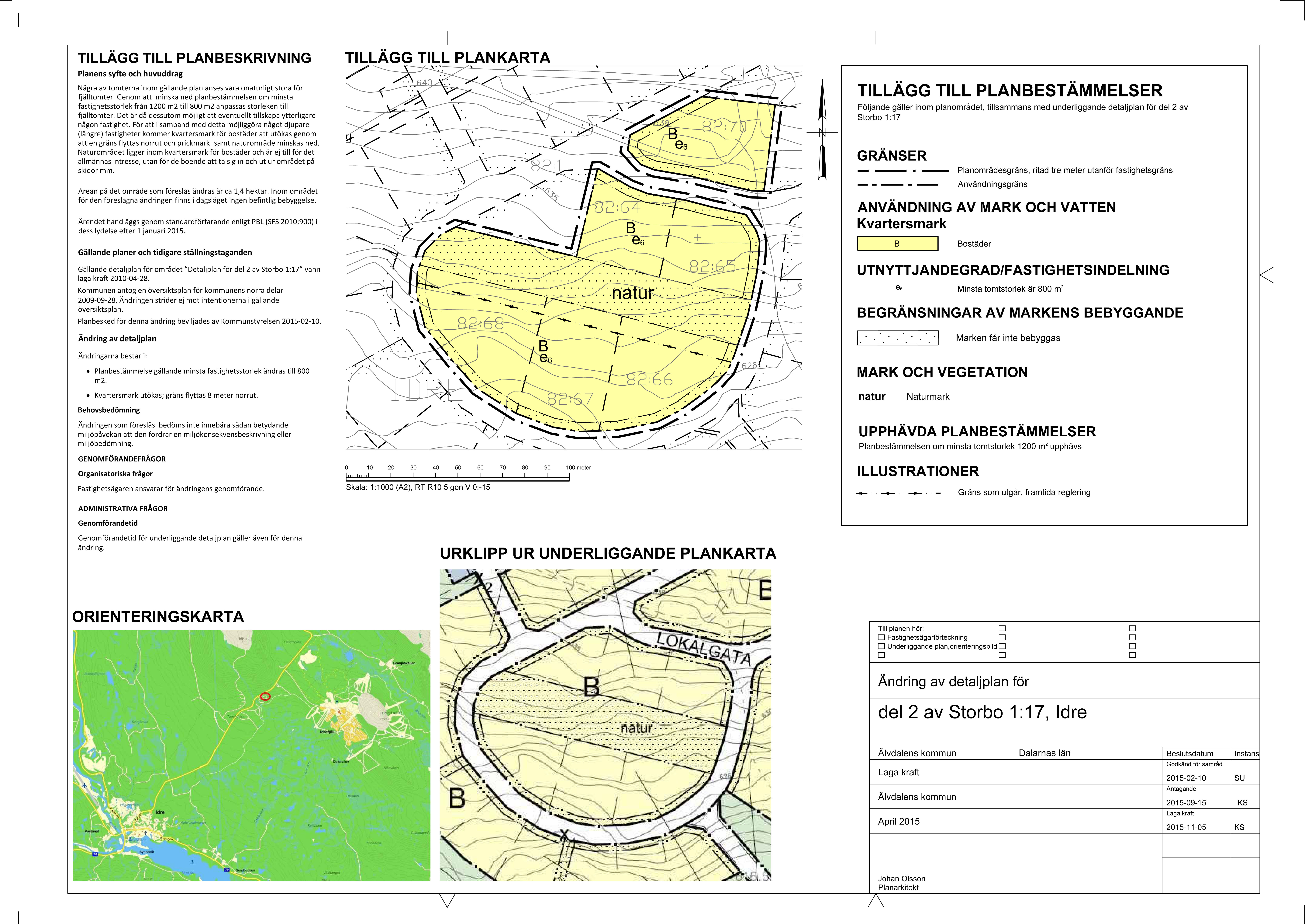 Plankarta Ändring av detaljplan för del 2 av Storbo 1-17, Idre.jpg